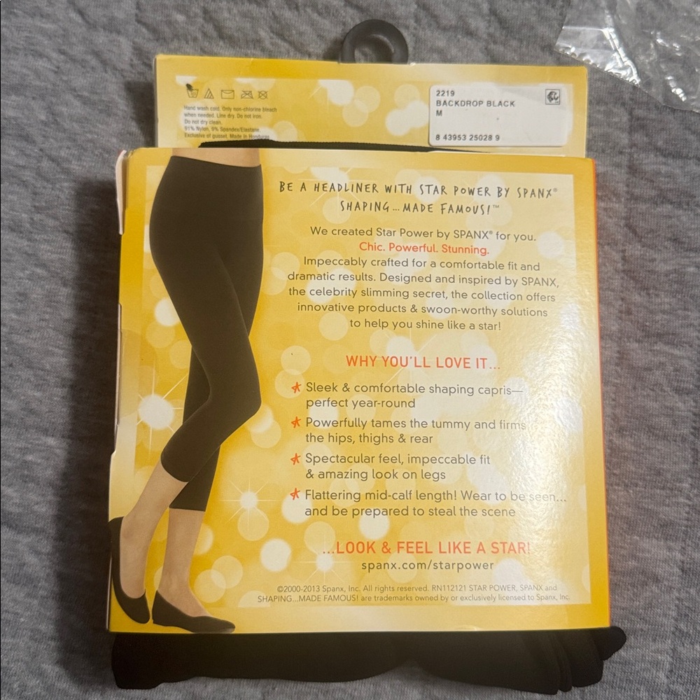 Star Power By Spanx Black Capri Shaping Leggings - Picture 3 of 8